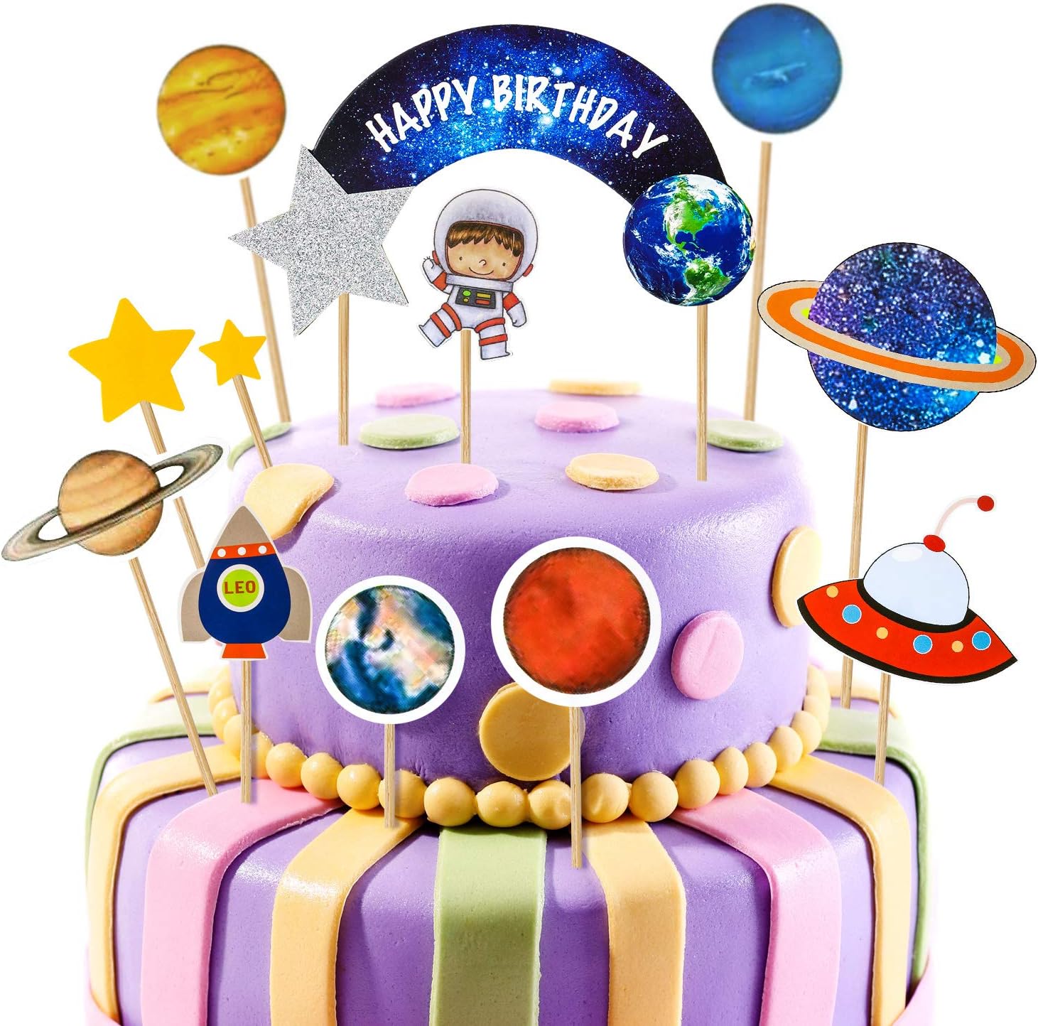 22-teilige Weltraum-Deko Für Kuchen & Cupcakes – Niedliche Astronauten-Figuren & Sterne