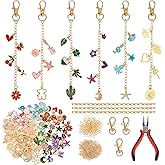 Pengxiaomei 401 Pcs Lip Gloss Charms Keychain, Bag Charm Kit Keychain Making Kits Including 150 Charms Jewelry Keychains Making Supplies for DIY Crafting and Jewelry Gifts