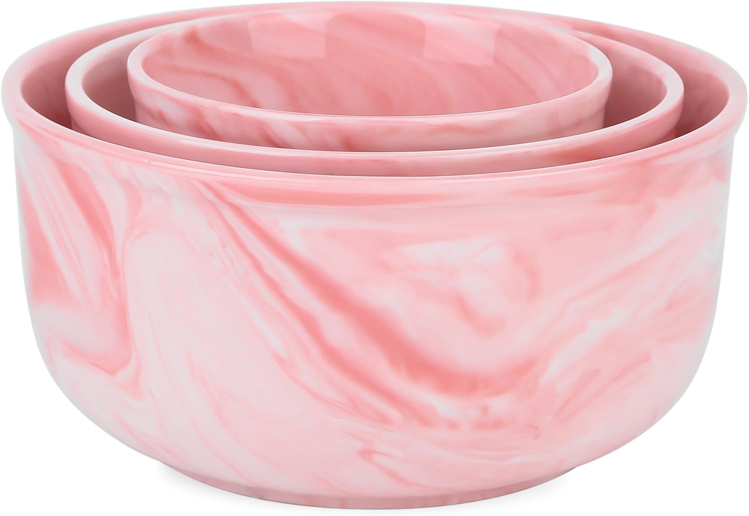 Vancasso 3Piece Pink Porcelain Soup Bowls Dipping Bowls Serving Dish