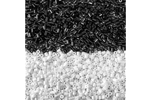 AUGSUN Fuse Beads, 1500Pcs Black White Melty Beads 5mm Iron Beads for Arts and Crafts
