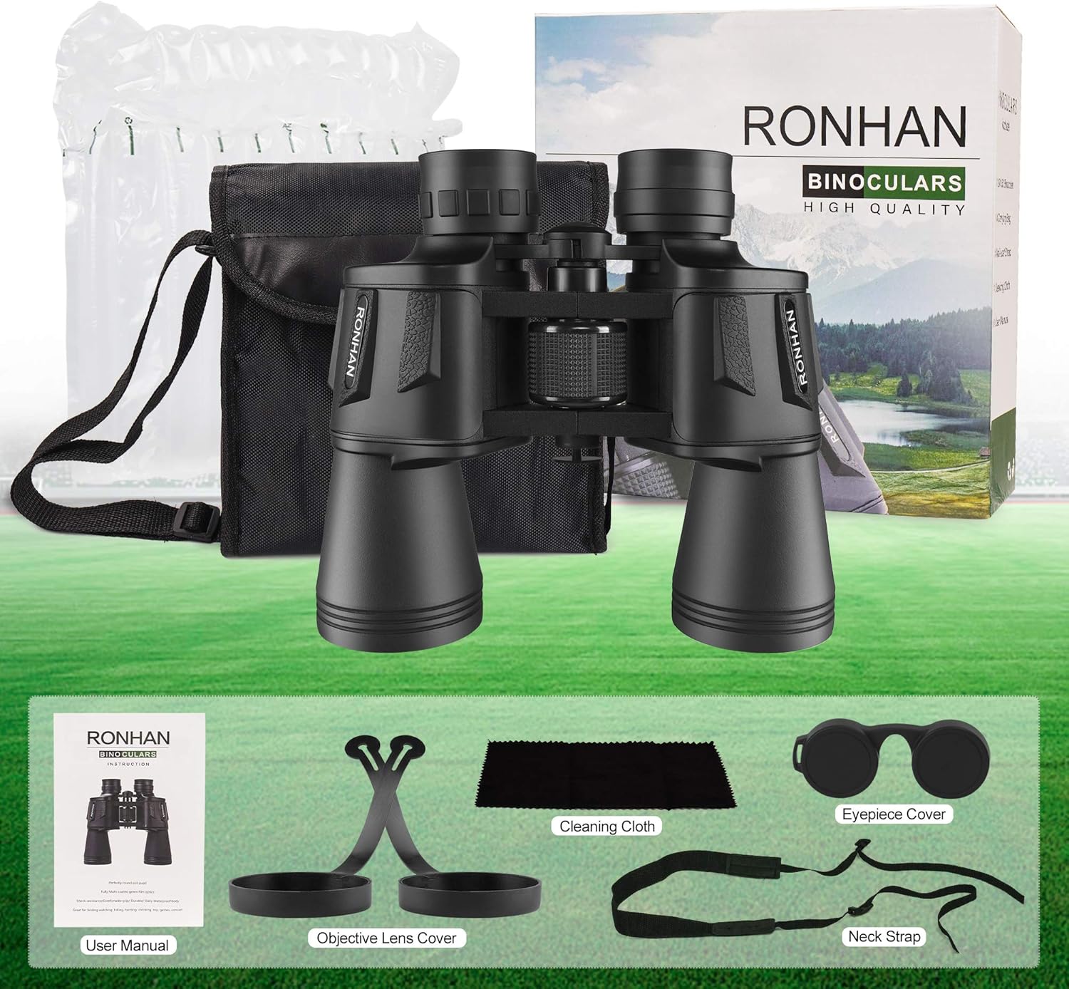 20x50 High Power Military Binoculars, Compact HD Professional/Daily Waterproof Binoculars Telescope for Adults Bird Watching Travel Hunting Football-BAK4 Prism FMC Lens-with Case and Strap (20X50) : Camera & Photo