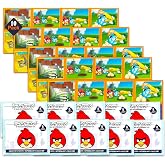 Angry Birds Stickers Party Favors Set - Bundle of 10 Angry Birds Stickers Sheets for Birthday, Rewards, Classroom Activities, and More | Animal Party Supplies for Girls, Boys