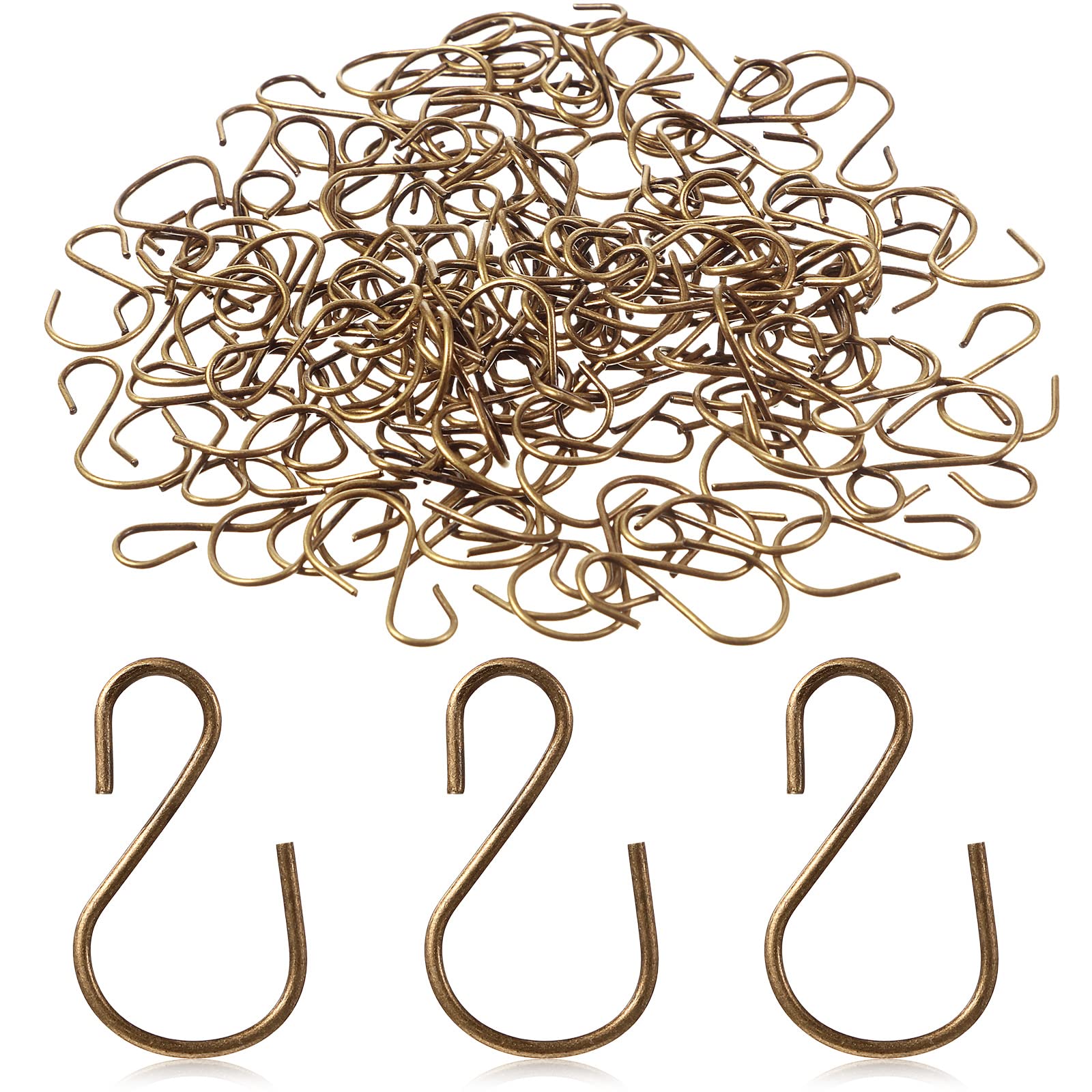 Photo 1 of Sratte 120 Pcs Mini S Hook for Hanging 1 Inch Metal Hanging Hooks S Shaped Iron Wire Hangers Mini Ornament Storage Hangers for Irish Day Decor Pot Plant Jewelry Keychain (Bronze Color)