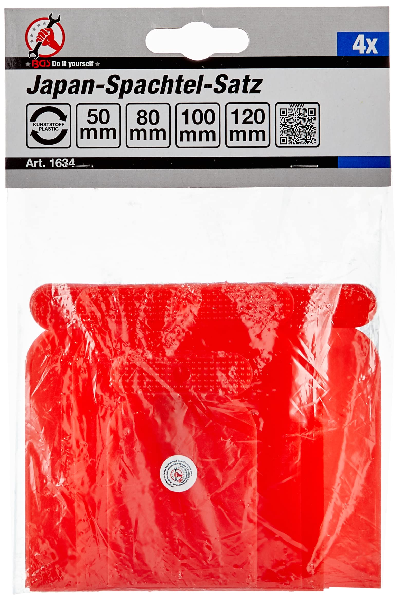 BGS Diy 1634 | Japan Scraper Set | Plastic | 50 / 80 / 100 / 120 mm | 4 pcs.