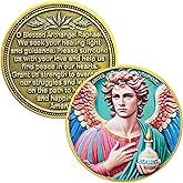 Archangel Raphael Healing Coin with Prayer – Spiritual Protection Token, Motivational Challenge Coin for Peace and Guidance
