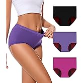 Bobelle Wear Incontinence Underwear for Women 100ml Heavy Flow Leak Proof Panties High Waisted Cotton Period Washable 3 Pack Large