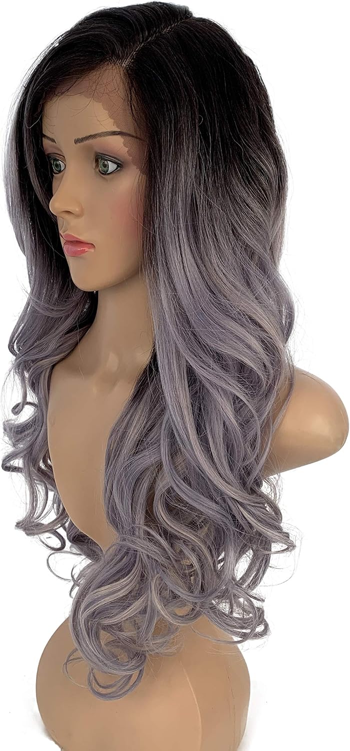 SLEEK Synthetic Lace Front Wig 22’’ Side-Part Curly Wave Synthetic Lace Wig with Baby Hair LILAC Wigs SPOTLIGHT 101 ADRIANA LACE WIG for Women Heat Resistant Fiber 245g-TT6/LILAC - Image 3