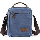 Sechunk Small Canvas Shoulder Bags Messenger Bag Travel Bag Business Bag Working Bag For Men Women