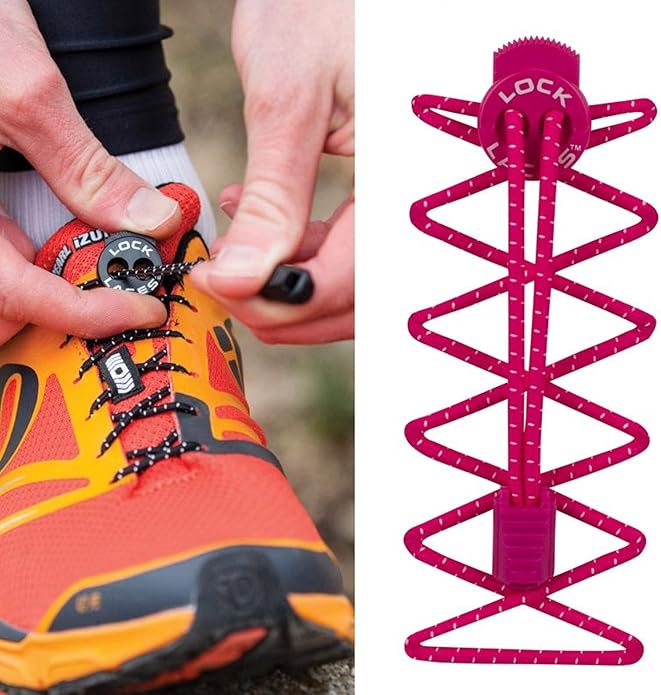 Nathan Lock Laces Running Shoelace & Fastening System Hot Pink