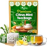 TOG999 Citrus Mint Tea Bags, Caffeine-Free Herbal Tea, Gluten-Free, 30 Ct | Citrus Mint Tea, Mint Citrus Tea, Herbal Tea Bags, Sugar-Free, Vegan, Corn Fiber Tea Bags, Individually Wrapped, Hot or Iced