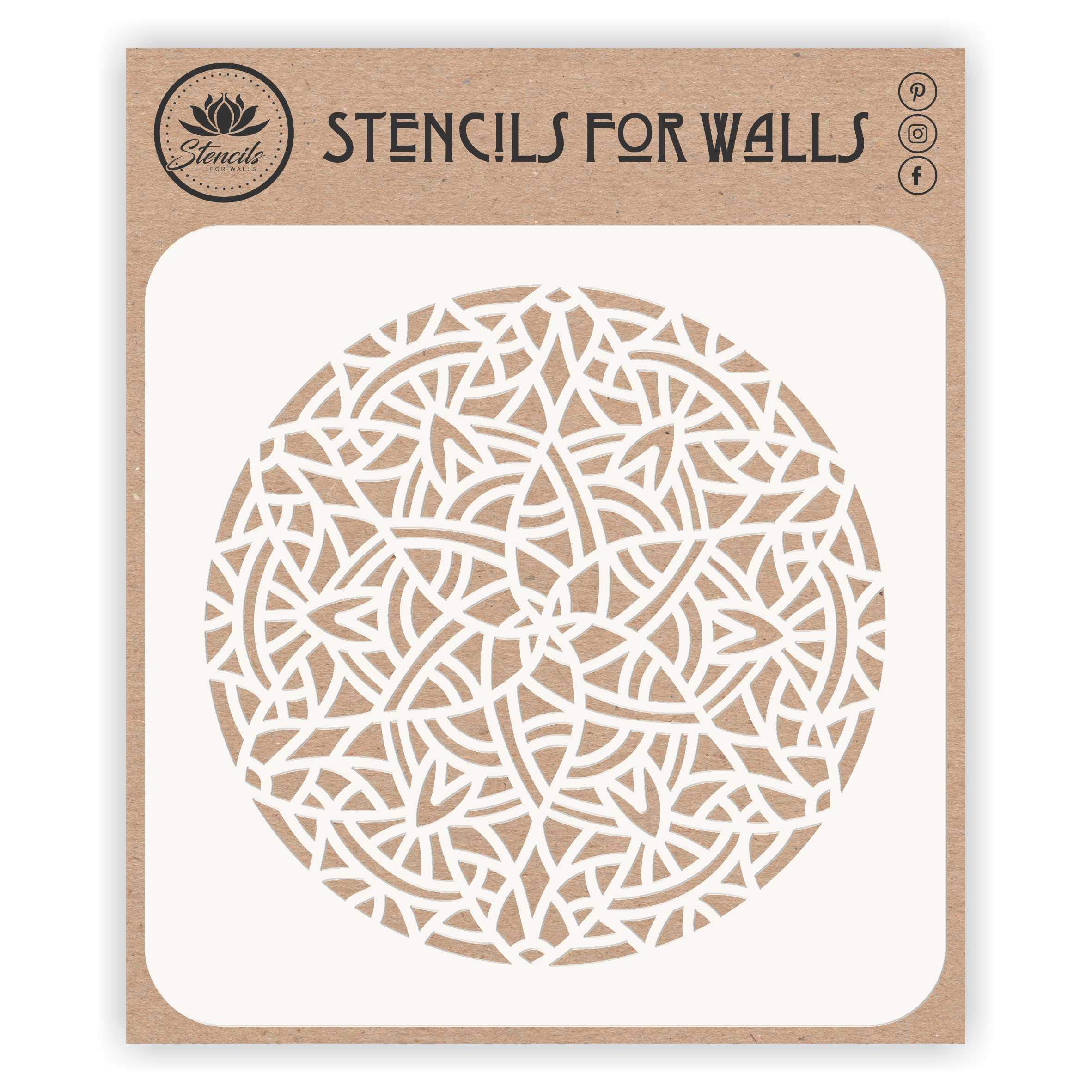 Arabic Mandala Stencil, 35.56 x 35.56 cm (L) - Islamic Mosaic Arabic Geometric Design Stencils Template for Painting