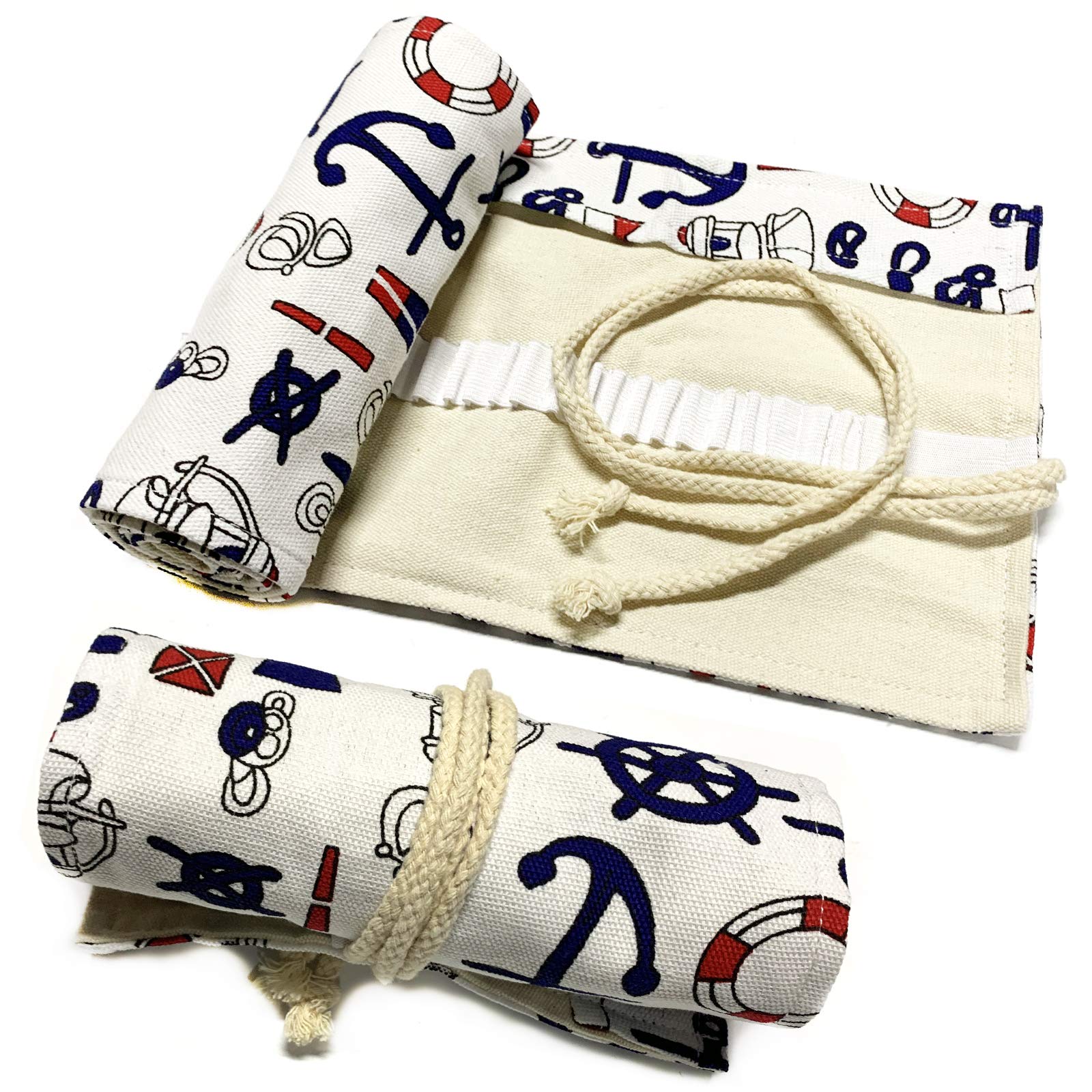 DOITEM Canvas Pencil Bag, 72 Holes Pouch for Pencils, Coloured Pencils Case, Multi-Purpose Bag (Pencils Not Included)