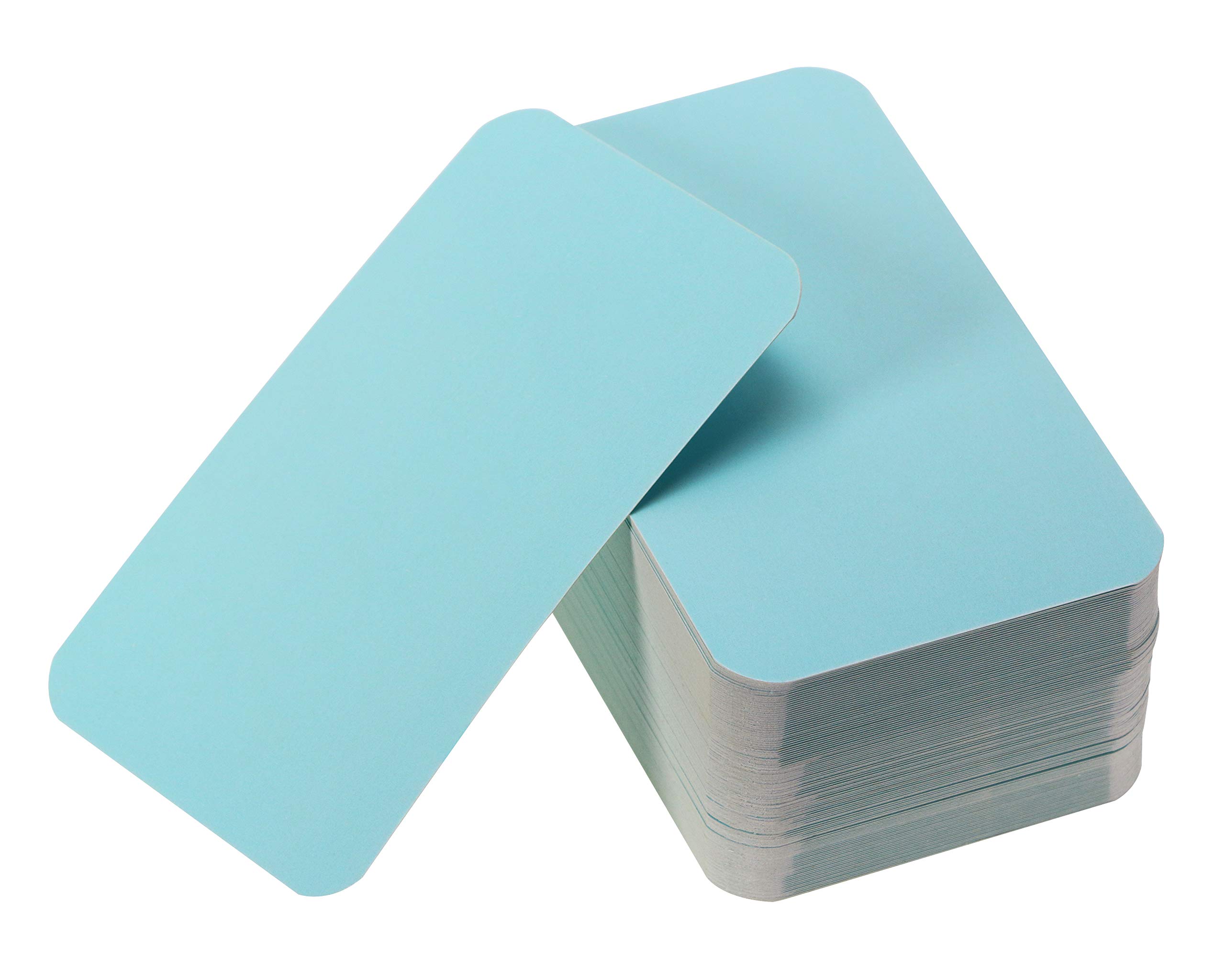 Tupalizy 100 kleine Blanko-Papierkarten für Nachrichten, Notizen, Visitenkarten, doppelseitig, Mini-Grußkarten, Wortschatz, Karteikarten, Graffiti, DIY-Geschenkanhänger, Etikett (hellblau)