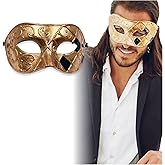 Masquerade Mask For Men - Antique Look Mask for Halloween, Venetian Party, Masquerade Party, Mardi Gras, & Prom