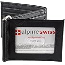 Mens Leather Wallet Spring Money Clip Z Shape Trifold Bifold 11 Card Slots 2 IDs