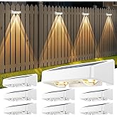 Solar Fence Lights, 7 RGB Colors, Warm White, Cool White Bright Lens LED, Dusk to Dawn Deck Light, Fence Solar Lights Outdoor