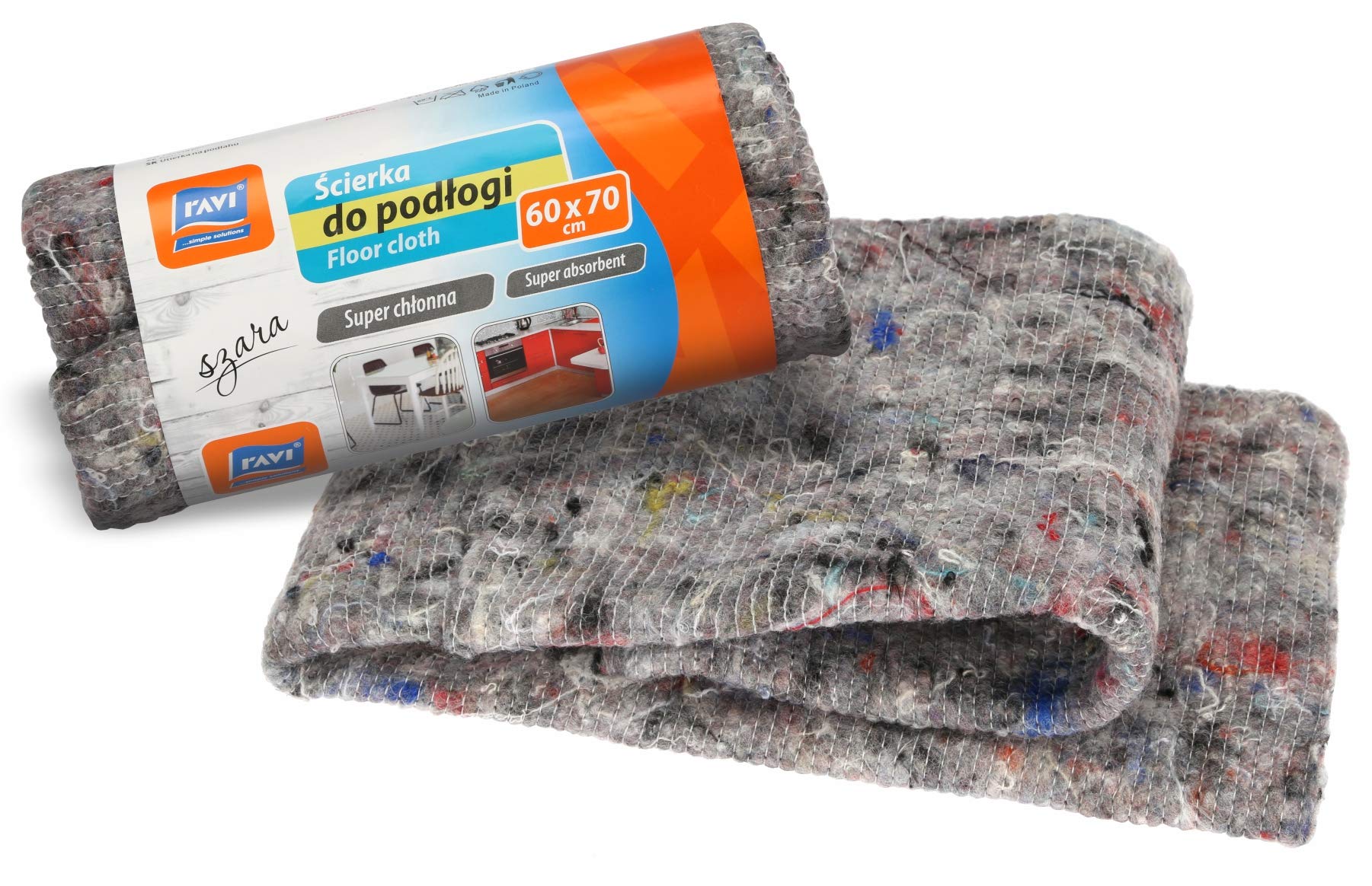 Ravi Floor Wipe, 60 X 70 Cm, Color-Grey, Multi Colour, One Size