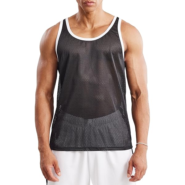 ウェア SAPEur BASKET TANK TOP Amazon.com: Ouber Men's Mesh Racerback Tank Tops Gym Fitness