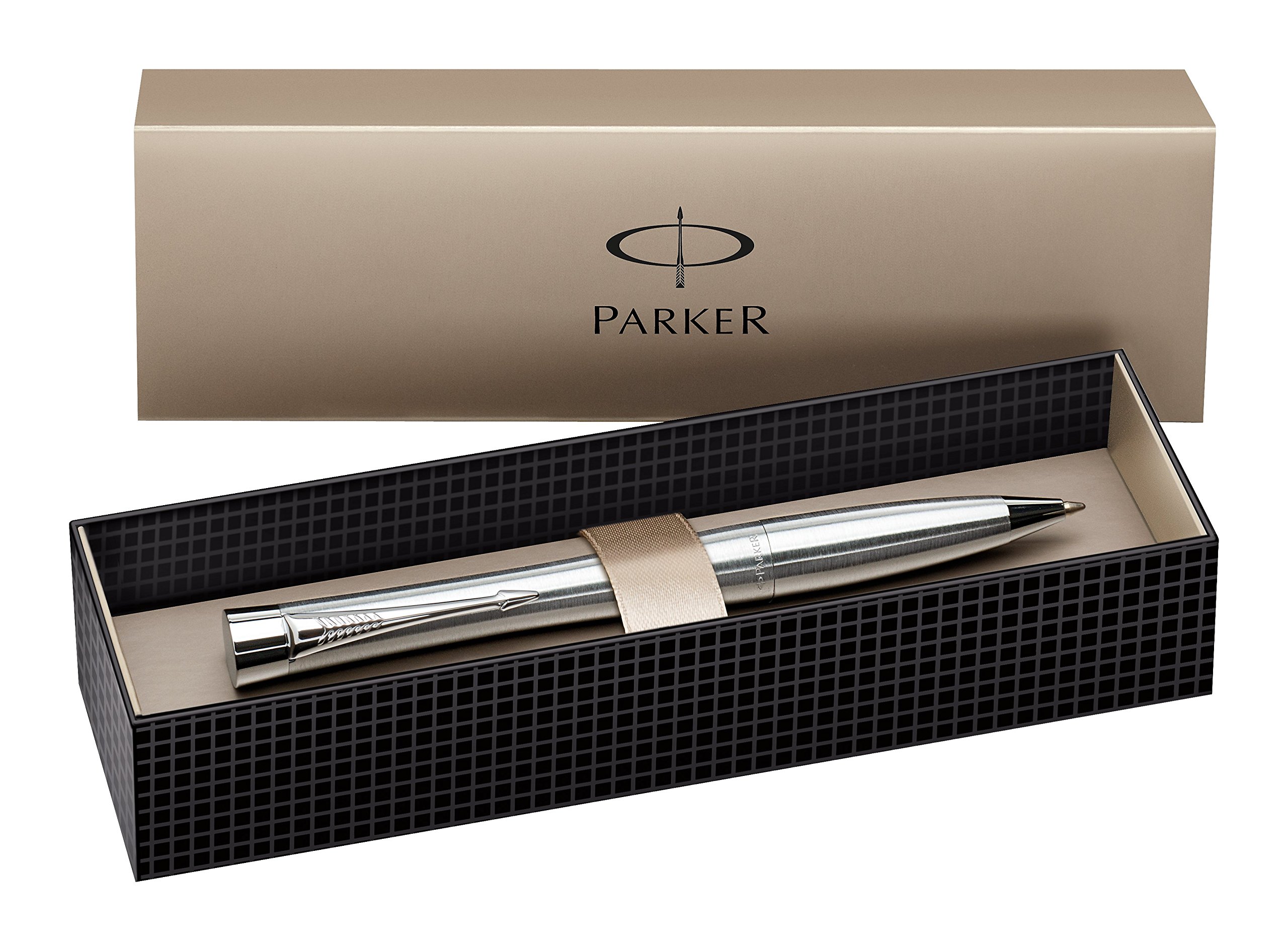 Parker Urban Chrome Trim Ballpoint Pen with Medium Nib - Metallic, Gift Boxed