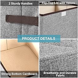 Bagnizer Linen Fabric Foldable Storage Cube Bin