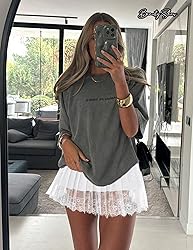 Avidlove Mini Skirt for Women Pleated Lace Short