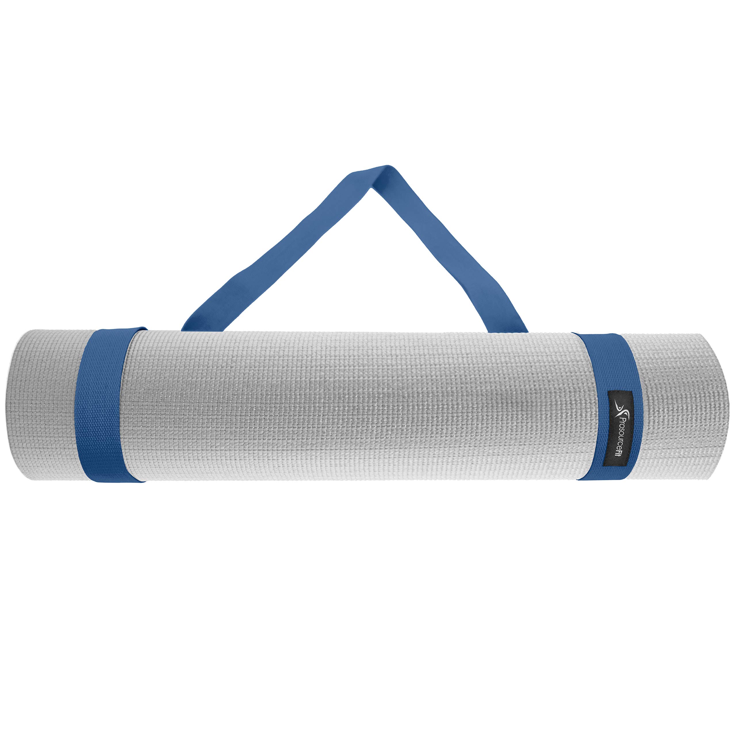 ProsourceFit Yoga Mat Carrying Sling, Easy Adjustable Carry Strap 60” Long Cotton, Navy