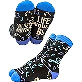 InnoBeta Music Lover Socks, Music Gifts for Women Men, One Size Crew Socks