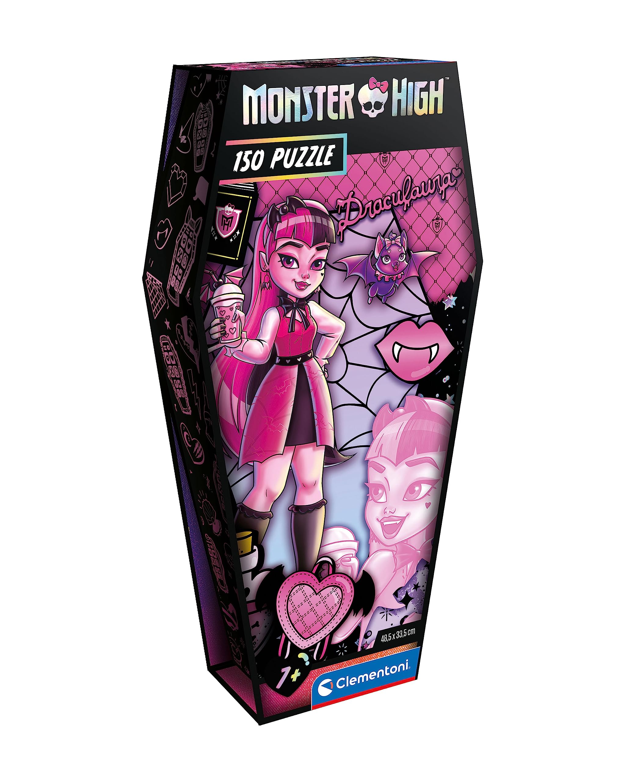 Clementoni - 28184 - Puzzle Monster High Draculaura - 150 Pieces, Jigsaw Puzzle For Kids Age 7, Puzzle Cartoon, Made In Italy