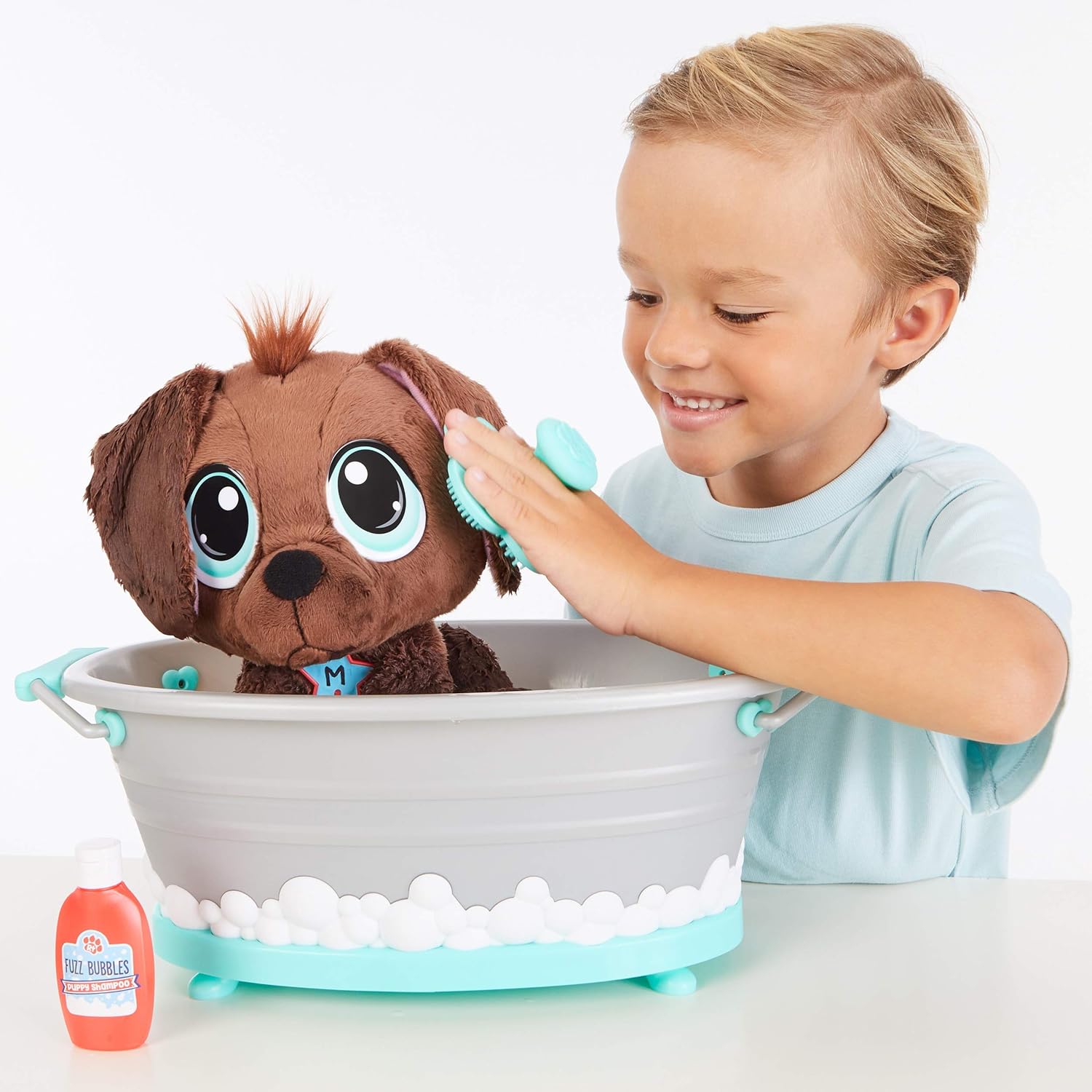 Little Tikes Rescue Tales Scrub 'n Groom Bathtub Playset w/ Chocolate Lab Plush Pet Toy, Multicolor: Toys & Games