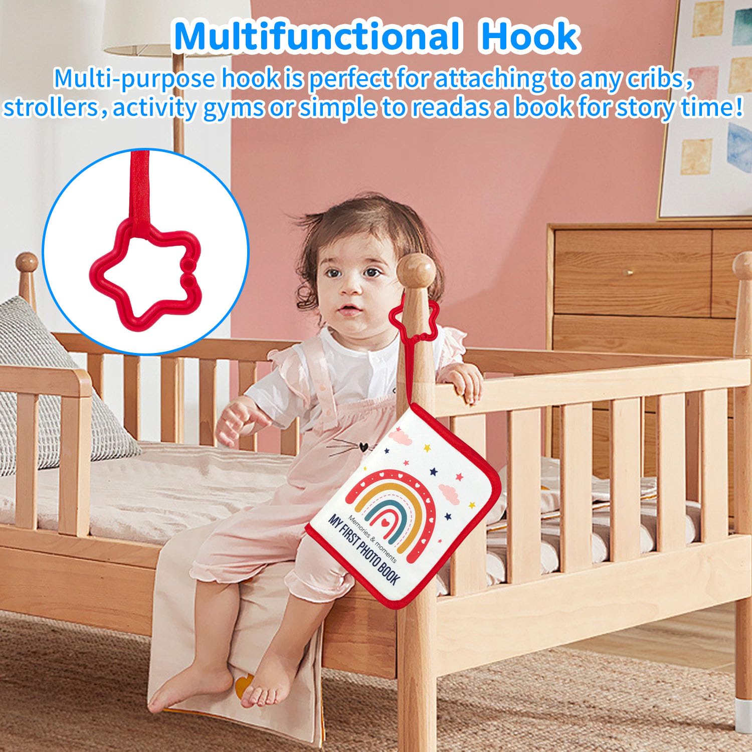 Baby First Year Baby Memory Book-Personalized Baby Photo Album for First Year Memories,Durable & Multi-Functional,Perfect for Capturing Precious Moments (Rainbow)