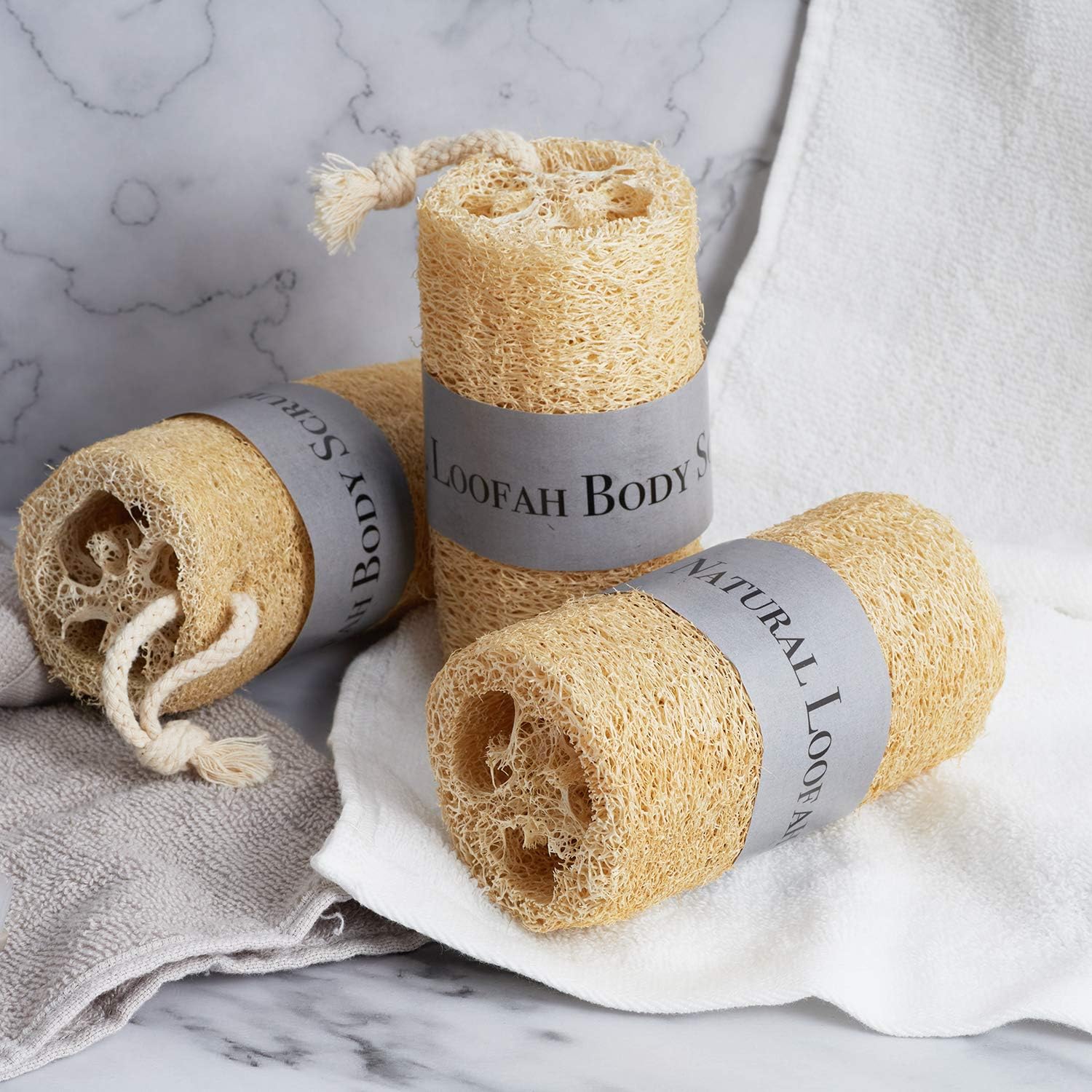 Natural Loofah Sponge Exfoliating Scrubber, Body Shower Bath Luffa Organic Exfoliator Men & Women, 100% Eco-Friendly Loofahs Brush Sponge: Health & Personal Care