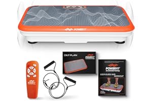 POWERFIT ACCELERATED TRAINING Power Fit Vibration Plate Exercise Machine, Powerfit Elite Vibration Platform, Power Plate, Body Vibration Plate for Lymphatic Drainage, Body Shaker Weight Loss - Remote, Resistance Bands & Diet Plan