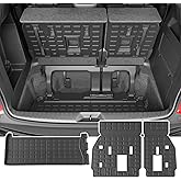powoq 7&8 Seats Cargo Mat Compatible with 2021-2026 Toyota Sienna Trunk Mat Cargo Liner TPE Backrest Mat Trunk Liner Replacement for 2021-2026 Toyota Sienna Accessories (Trunk Mat+Backrest Mat)