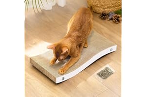 COCHING Cat Scratcher, Durable Scratch Pad, Corrugated Cardboard Scratching Board for Indoor Cats, Heavy Duty, Double-Sided Usability, Recyclable, with Catnip, Medium, 1 Pack