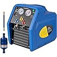 VIVOHOME R1234yf R32 3/4 HP Portable Refrigerant Recovery Machine Oil-Less, Freon Recycling Unit HVAC for Vapor Liquid Refrigerant, Car Air Conditioning