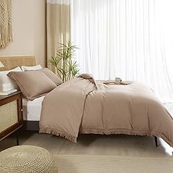 Smoofy Taupe Tassel King Size Comforter Set, Boho