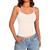 GKBK Womens Lace Tank Top Scoop Neck Ribbed Camisole Tops Adjustable Spaghetti Straps Sleeveless Summer Basic Cami Shirt