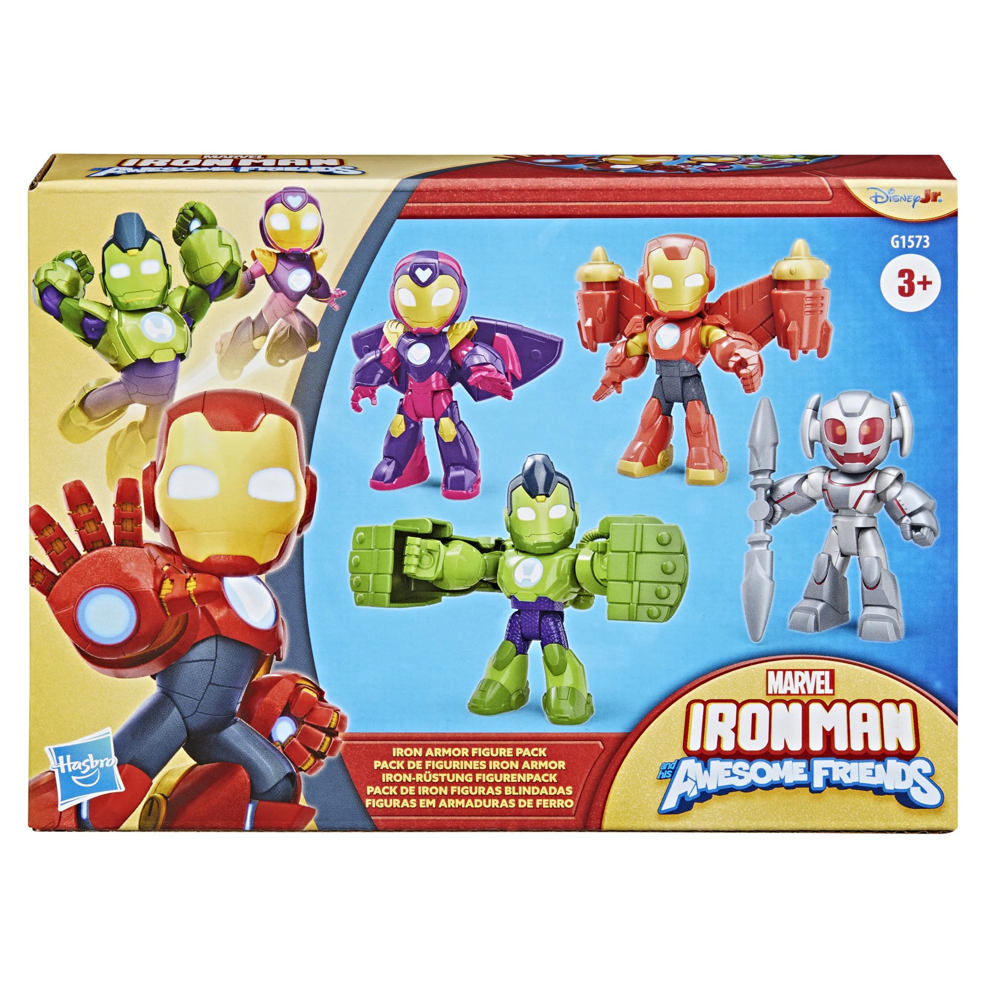 Iron Man and HIS Awesome Friends Marvel Iron Armor Figure Pack, 3-Inch Action Figures, Toy Playsets for Boys & Girls, Kids, Ages 3+ ​(Amazon Exclusive)