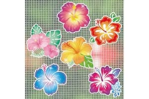JSRQT 12Pcs Flower Screen Door Magnets Decorative, Hibiscus Double Sided Flexible Magnetic Screen Saver, Patio Screen Door Ma