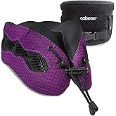 Cabeau Evolution Cool Long Haul Flight Cooling Travel Neck Pillow with Supportive Memory Foam, Airflow Vents, Compact Carrying Case, Purple