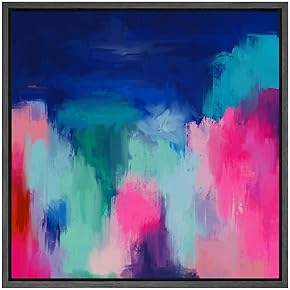 SIGNWIN Framed Canvas Wall Art Navy Blue, Pink,...