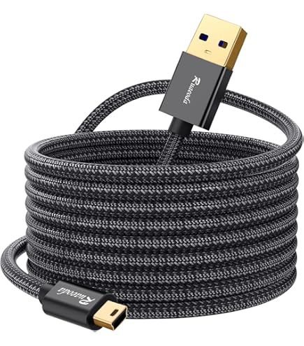 5ft USB To Mini USB Cable - High Speed 2.0 Charging & Data Cable Universal Compatibility