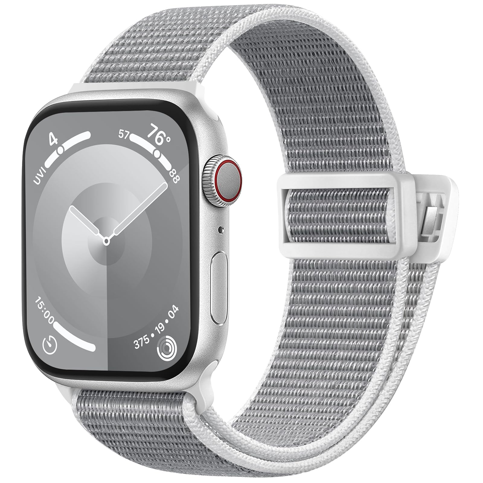 Easuny Solo Loop Strap Compatible with Apple Watch Straps 45mm 44mm 42mm 49mm, Braided Nylon Band Sport Stretchy Straps for Apple Watch SE/iWatch Series 9 8 7 6 5 4 3 2 1 Ultra 2/Ultra, Grey