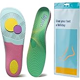 ZOVE Plantar Fasciitis Insoles for Unisex Extra Wide Width Shoe Insoles Arch Support Orthopedic Shoes Damping Apply Work and Sneakers 8833 Green 40-41