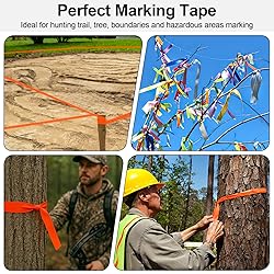 MOWPOG 5 Pack Orange Flagging Marking Tape, 1" x