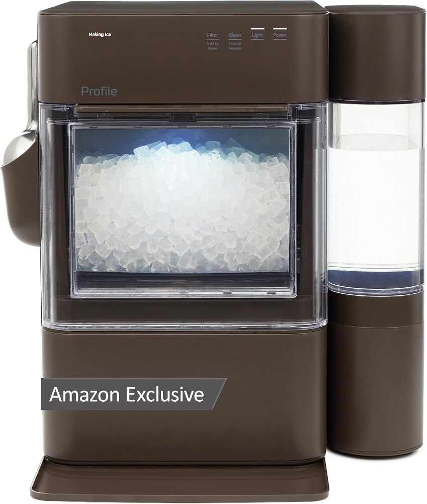 GE Profile Opal Ultra, Countertop Nugget Ice Maker, 1 Gal XL Side Tank, *Amazon Exclusive*, 38 lbs/Day, Pebble Pellet Crushed