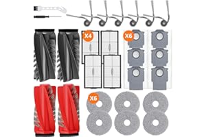 BLUEVISK 28 Pack Saros 10R Accessories for Roborock Saros 10R/Qrevo CurvX/G20s Ultra Vacuum, Replacement Part with 2 Red Roller,2 Black Roller,4 Hepa,6 Mop,6 Dust Bag,6 Side Brush,1 Screwdriver,1 Clean Brush