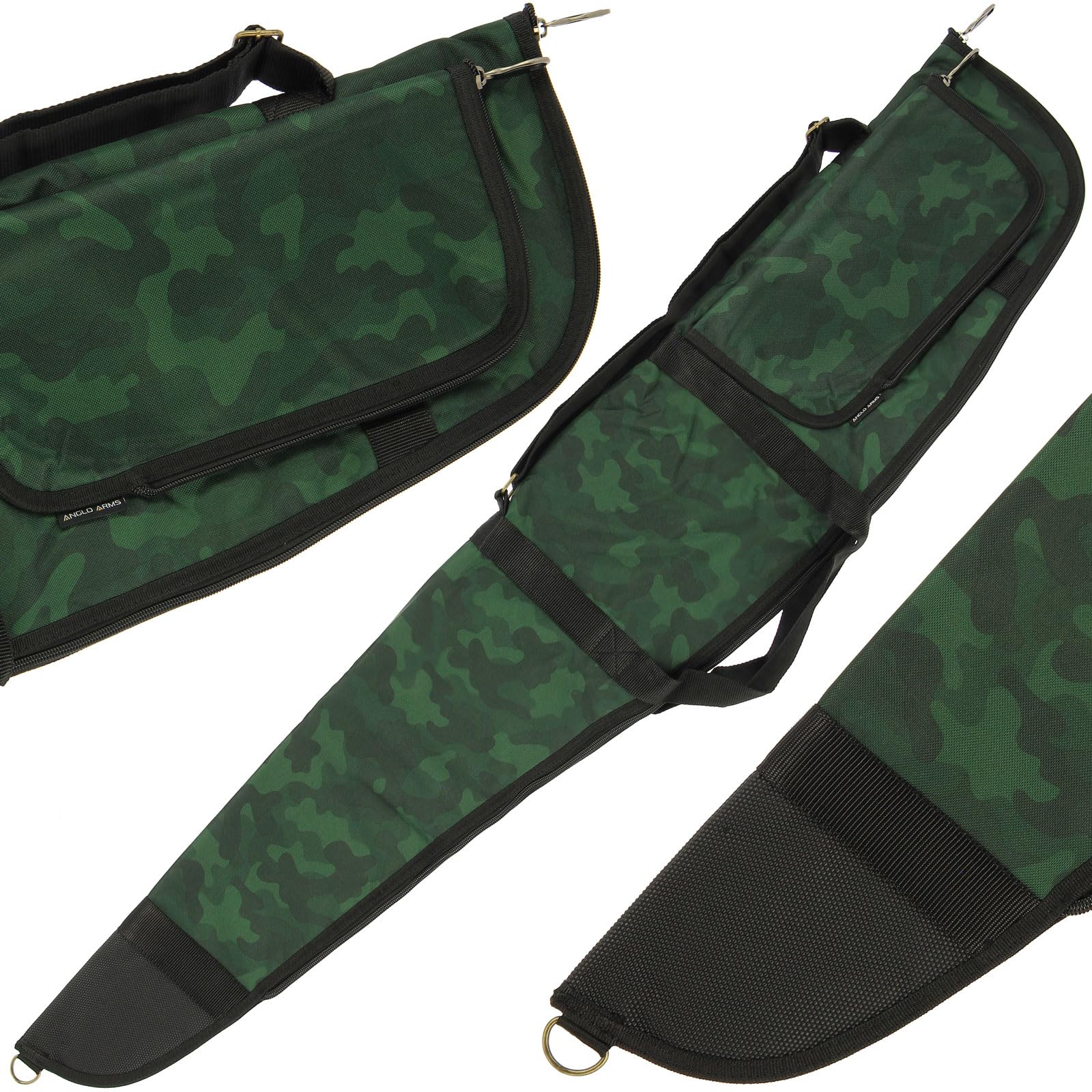 Travel Gun Case Green Camo Hunting Shooting Air Rifle Shot Gun Case Protective Padded 131 cm