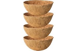 Karlliu 4 Pack 14 Inch Coconut Coir for Plants Natural Coco Fiber Liners for Hanging Planters Flower Basket Replacement Coco Coir Pots Liner for Outside Garden Plants Vegetables Herbs