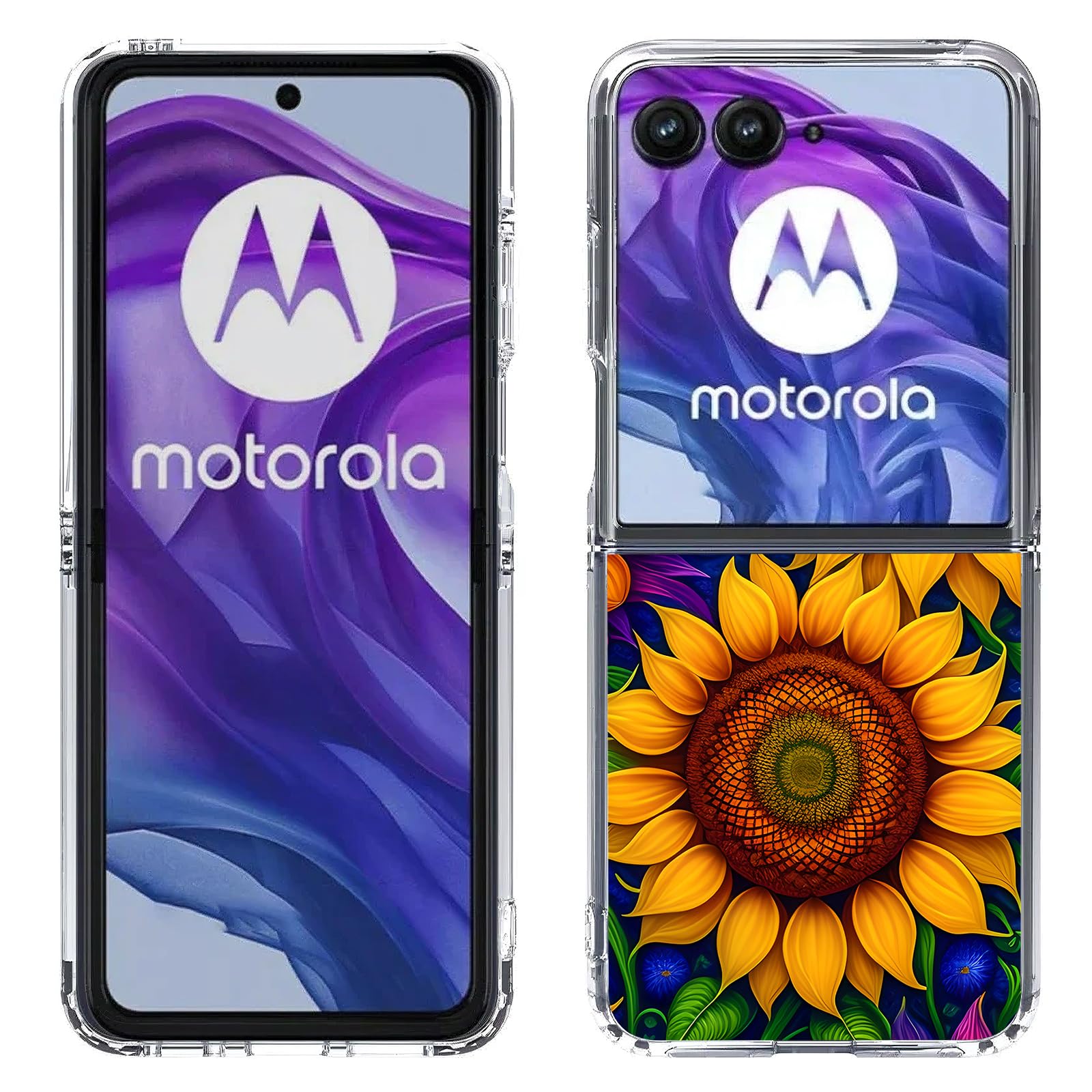Bcov Case For Motorola Razr 50 Ultra,Beautiful Sunflowers Anti-Scratch Solid Hard case Protective Shookproof Phone Cover for Motorola Razr 50 Ultra